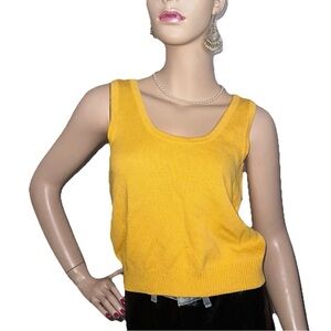 St. John Collection Yellow Santana Knit Tank Top S P